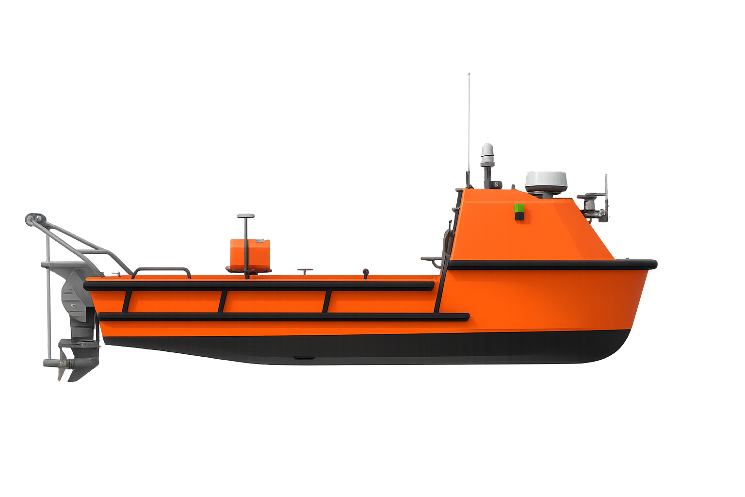 Wider deck, bigger payload, supporting multiple equipment work simultaneously for underwater inspection, hydrography survey and oceanography survey.